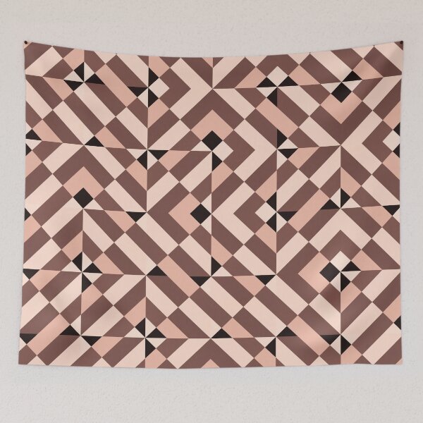 Item preview, Geometrical dizziness pink and brown designed and sold by pattypattern.