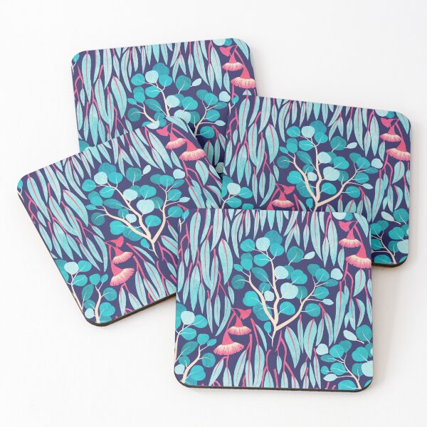 Item preview, Australian Eucalyptus Garden // normal scale // teal and red designed and sold by SelmaCardoso.