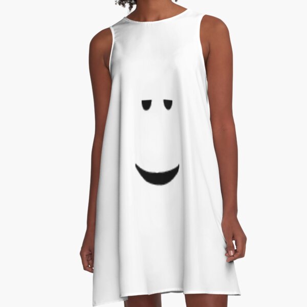 Roblox Wink Face Smiley Emoticon Video Game A Line Dress By Best5trading Redbubble - roblox emoji girl