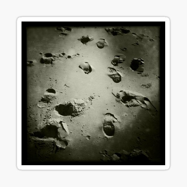 Footsteps in the sand - Burnham Beach, Norfolk, UK Sticker