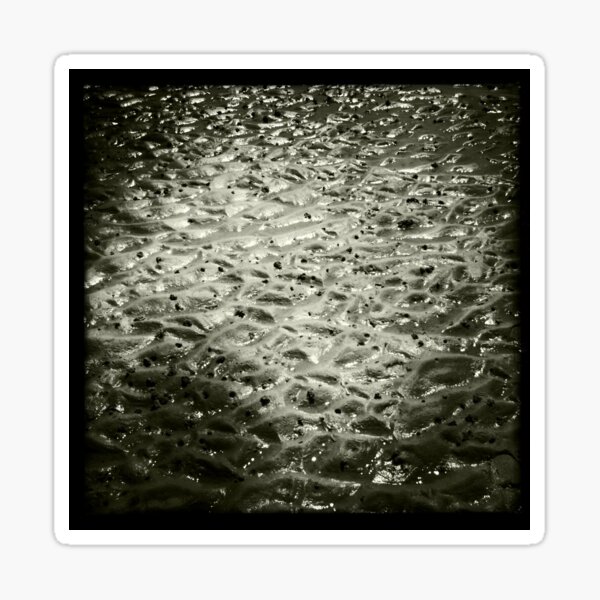 Patterns in wet sand - Thornham Beach, Norfolk, UK Sticker
