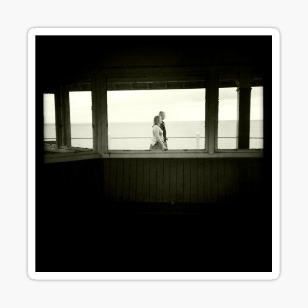 Through the broken framed window - Cromer, UK Sticker