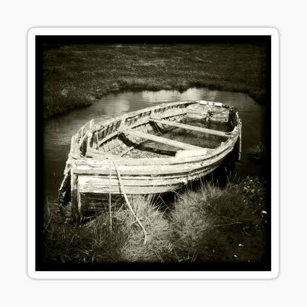 Old Rowing Boat - Brancaster Staithe, Norfolk, UK Sticker