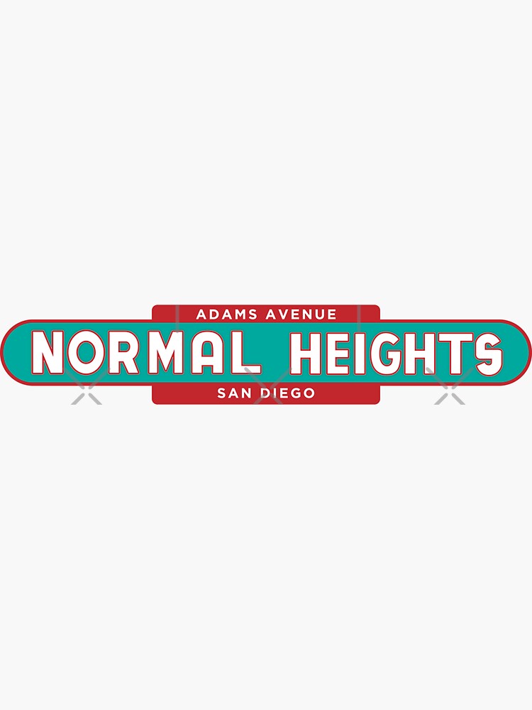 "Normal Heights San Diego Neon Sign Sticker" Sticker for Sale by
