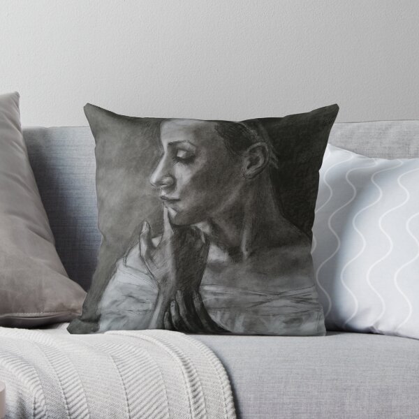 Portrait of a ballerina Throw Pillow