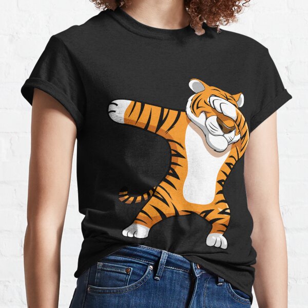 Orange & Black Bengal Tiger Stripes Striped Men's Women's Short Sleeve  T-Shirt