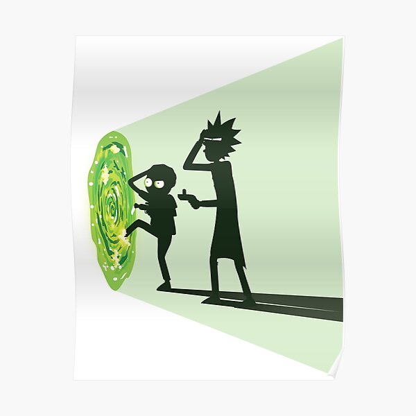 Rick and Morty - Portal Travel (White) Poster
