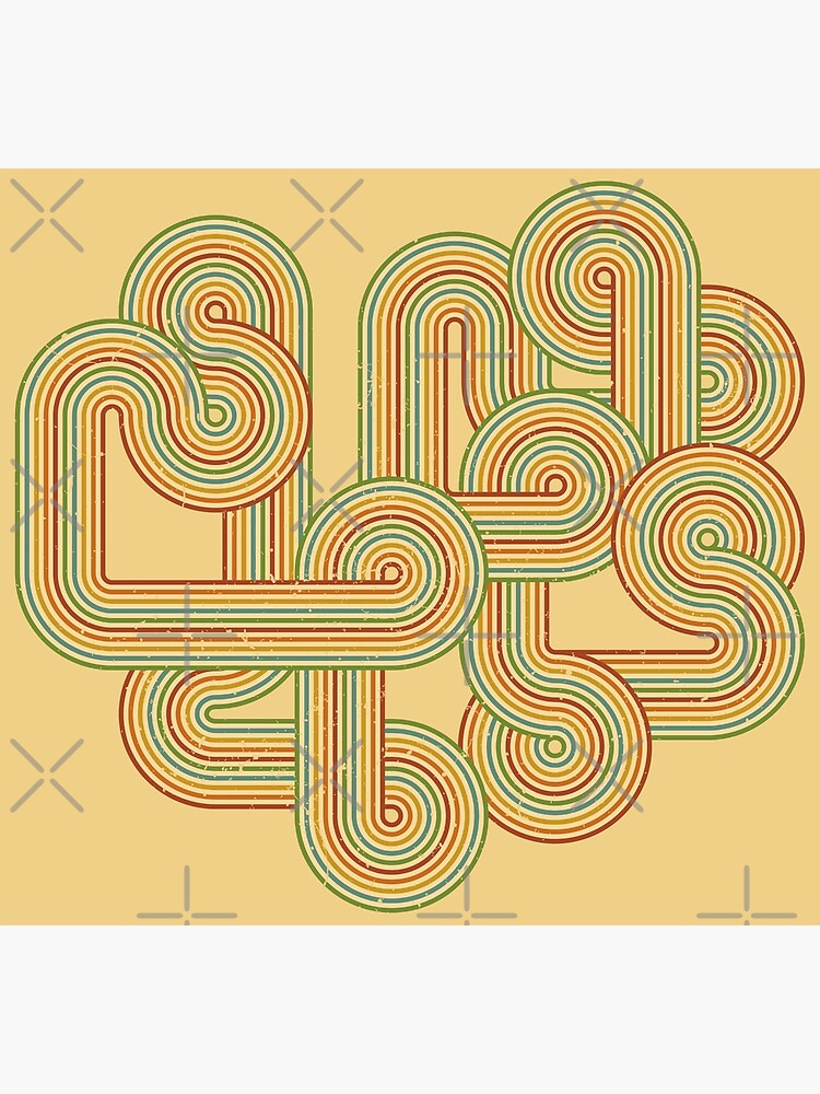 "Retro Geometric Lines" Art Print for Sale by Studio2point9 Redbubble