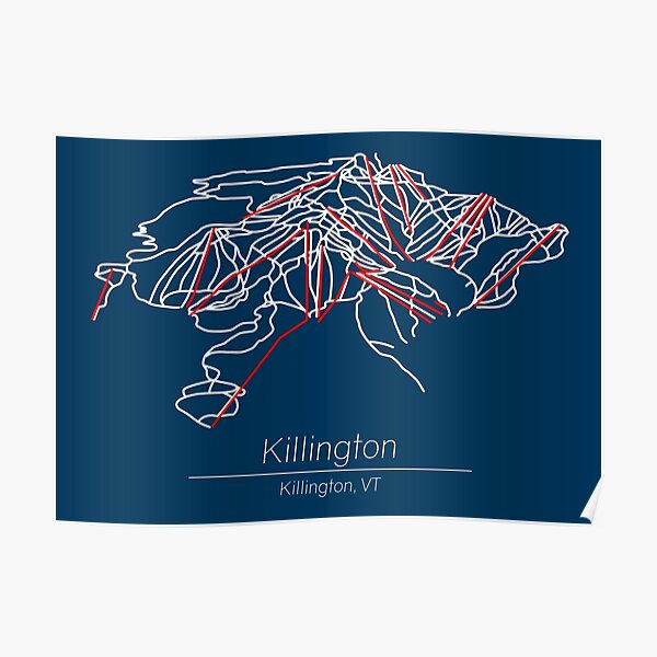 Killington Ski Map Poster For Sale By ChasingGnarnia Redbubble   Poster,504x498,f8f8f8 Pad,600x600,f8f8f8 