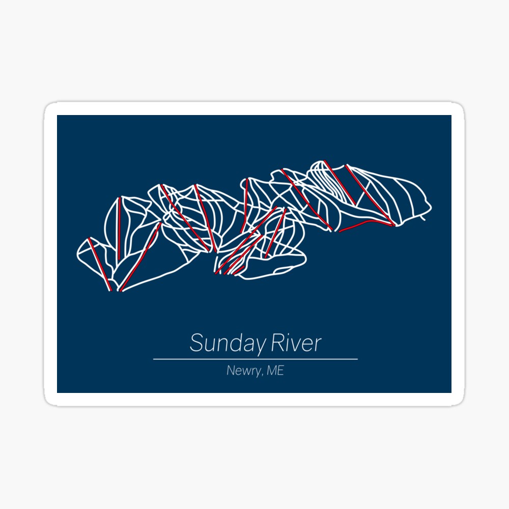 Trail Map Sunday River Sunday River Trail Map" Poster By Chasinggnarnia | Redbubble