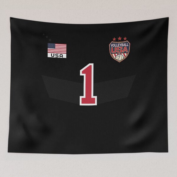 Artikelvorschau, Volleyball-T-Shirt mit USA-Flagge, Nr. 1, US-Volley-Logo entworfen und verkauft von fermo.