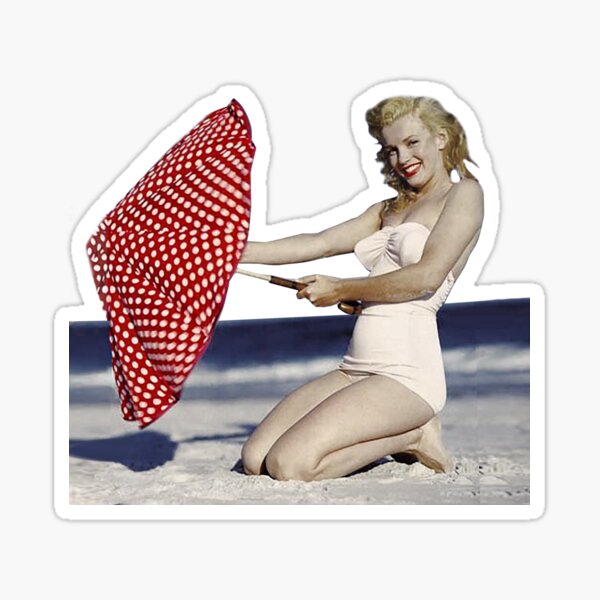 Marilyn en la playa Pegatina