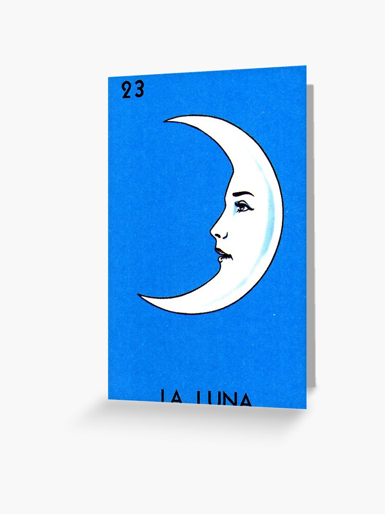 Blank Card Featuring La Luna from Loteria Card Game Retro Mexican Greeting Card