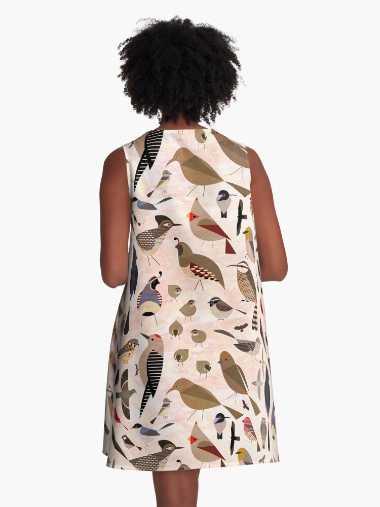 Thumbnail 3 of 4, A-Line Dress, Sonoran Birds designed and sold by scottpartridge.