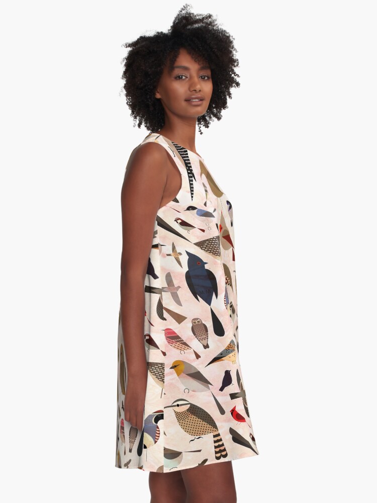 Thumbnail 2 of 4, A-Line Dress, Sonoran Birds designed and sold by scottpartridge.