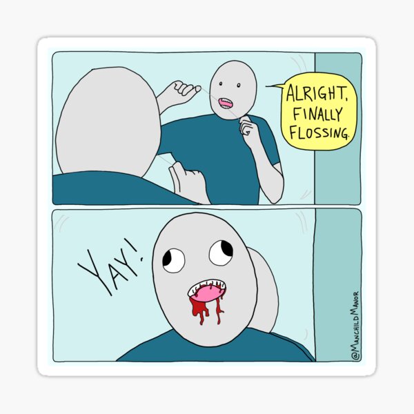 Flossing Sticker