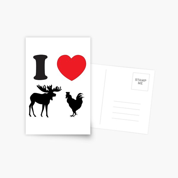 I Heart Moose Cock Postal