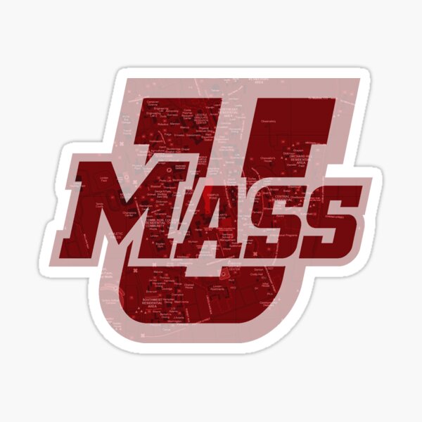 "UMass Amherst Campus Map Logo" Sticker by adamacidic | Redbubble