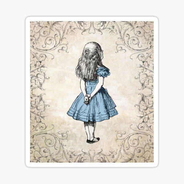 Alice in Wonderland Sepia Vintage Vines Sticker