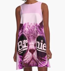 rosa Bernie Katze A-Linien Kleid