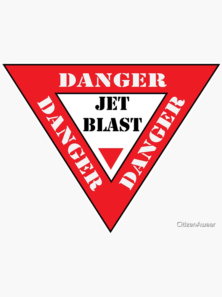 Thumbnail 3 of 3, Sticker, Danger Triangle: Jet Blast! designed and sold by CitizenAwear.