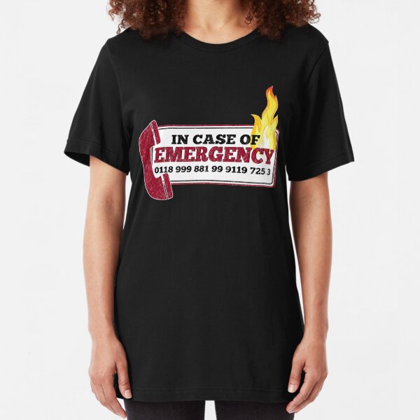 It Crowd Inspired - New Emergency Number - 0118 999 881 99 9119 725 3 - Moss and the Fire Slim Fit T-Shirt
