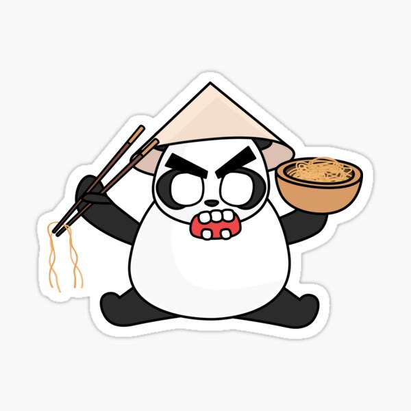 angry zombie noodle panda Sticker