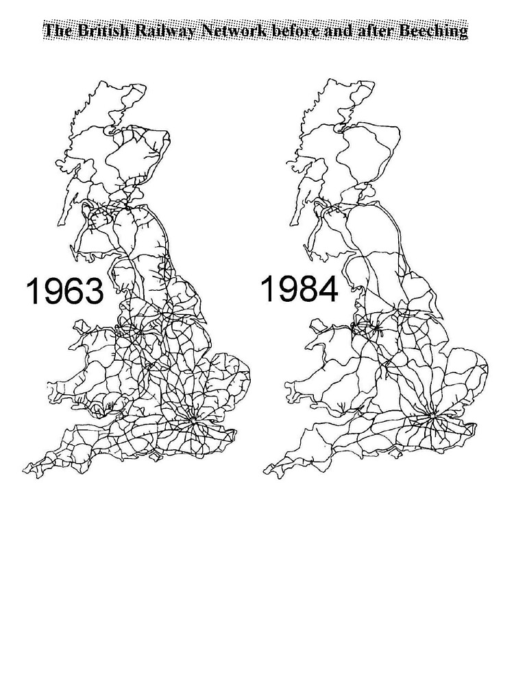 Pre Beeching Railway Map Beeching Rail Network Cuts Map 1963 To 1984" Kids T-Shirt By Circuitsnap |  Redbubble