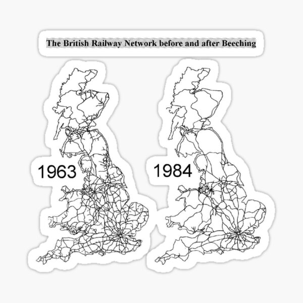 Item preview, Beeching rail network cuts map 1963 to 1984 designed and sold by circuitsnap.