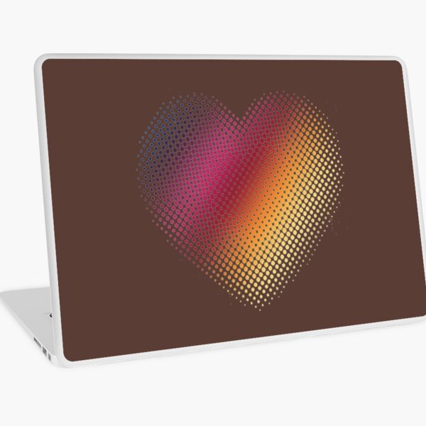 Linear Gradient on Halftone Heart (Rocky Road Brown) Laptop Skin
