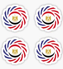 Egyptian American Multinational Patriot Flag Series Sticker