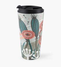 Taza de viaje Ilustración floral de la brisa del prado