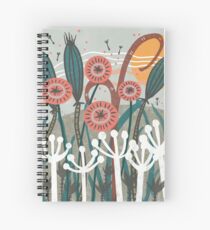 Cuaderno de espiral Ilustración floral de la brisa del prado