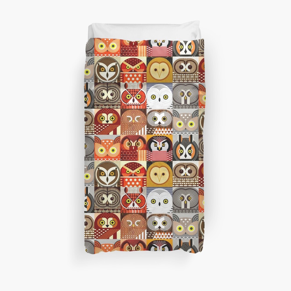 North American Owls Duvet Cover