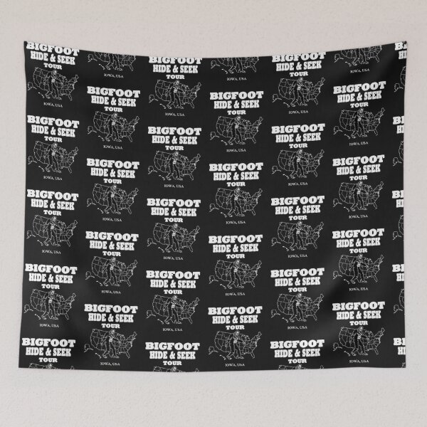 Item preview, Bigfoot Hide & Seek concert drawing IOWA USA funny gift ideas designed and sold by BRtisticDesigns.