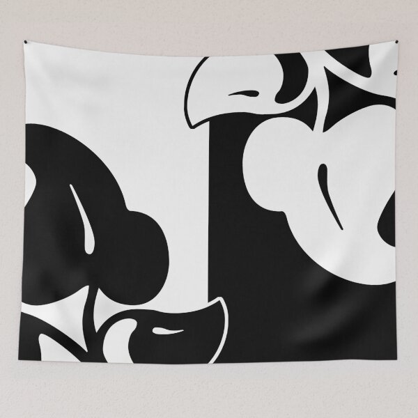 Item preview, Kopie von Heliconia Flowers with Palm Tree Leaf Monstera black designed and sold by Move-Art.