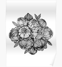black flowers Poster