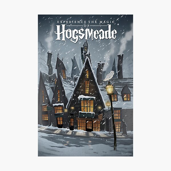 Visit Hogsmeade - Snowy Town Travel Poster Photographic Print