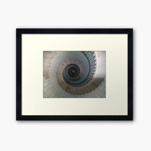 Spiral staircase I'le Vierge Lighthouse, Brittany, France Framed Art Print