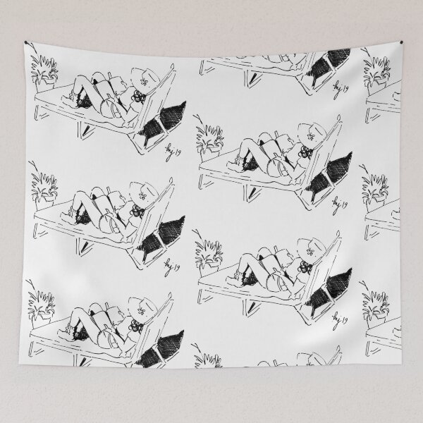 Item preview, Reading & sunbathing in the spring sunshine drawing designed and sold by MikeJory.