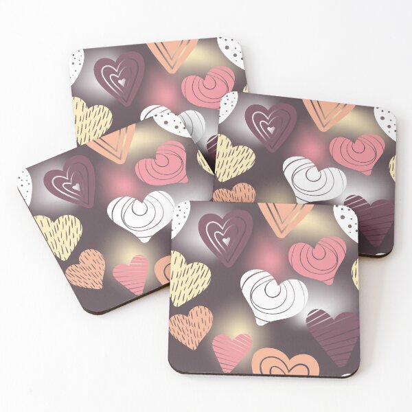 Item preview, Textured hearts on dark blurry background designed and sold by Marlene Wagenhofer.