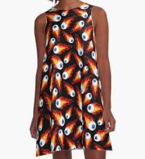 Flammendes Augapfel-Muster A-Linien Kleid