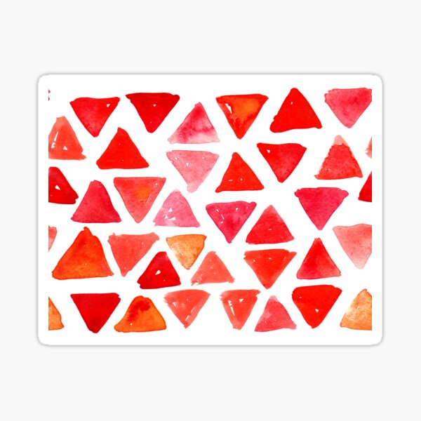 Red watercolor triangles Sticker
