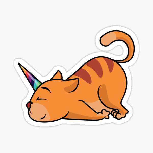 Unicorn cat kitten caticorn with rainbow horn Sticker
