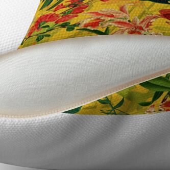 Alternate view of Vintage Yellow Tropical Bird Jungle Garden Floor Pillow