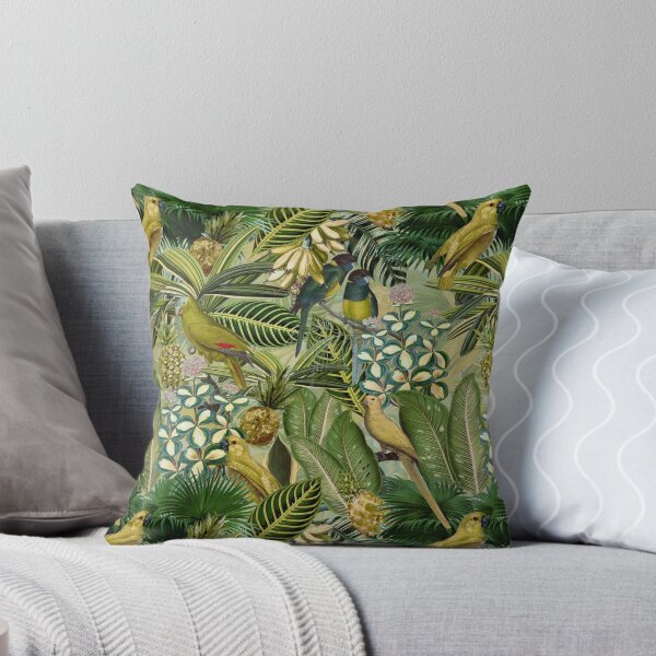 Item preview, Vintage Green Tropical Bird Jungle Botanical Night Garden Nightgarden designed and sold by UtArt.