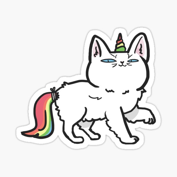 Unicorn cat kitten caticorn who wants to be super cool Sticker
