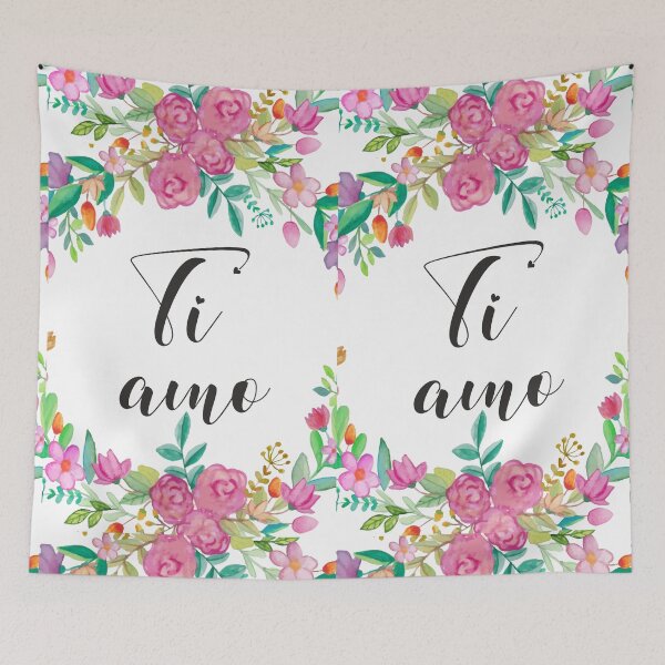 Item preview, Italian Ti amo I love you Floral Typography  designed and sold by tanabe.