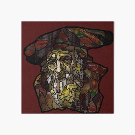 Digital collage after portrait of "an old Jewish man"by Rembrandt van Rijn Art Board Print