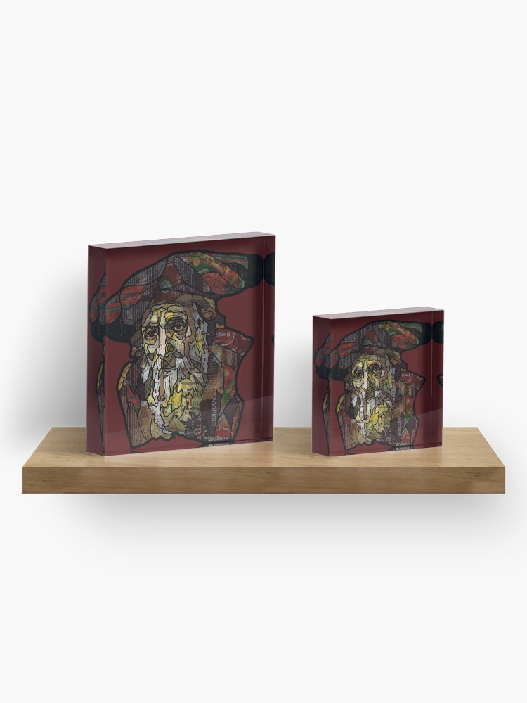 Alternate view of Digital collage after portrait of "an old Jewish man"by Rembrandt van Rijn Acrylic Block